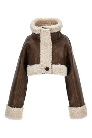giubbotto in pelle marrone PHILOSOPHY KIDS | I9F1006038P006